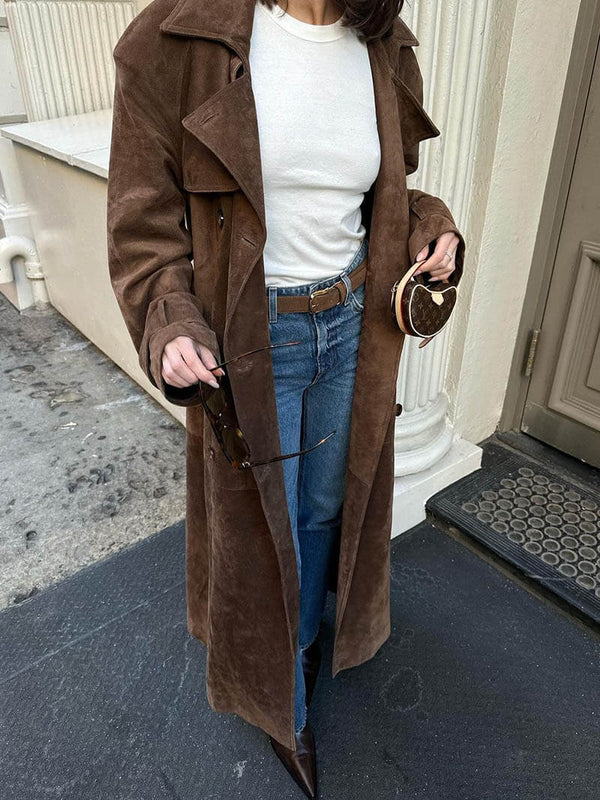 Amelia™ | Luxe Suede Trench Coat