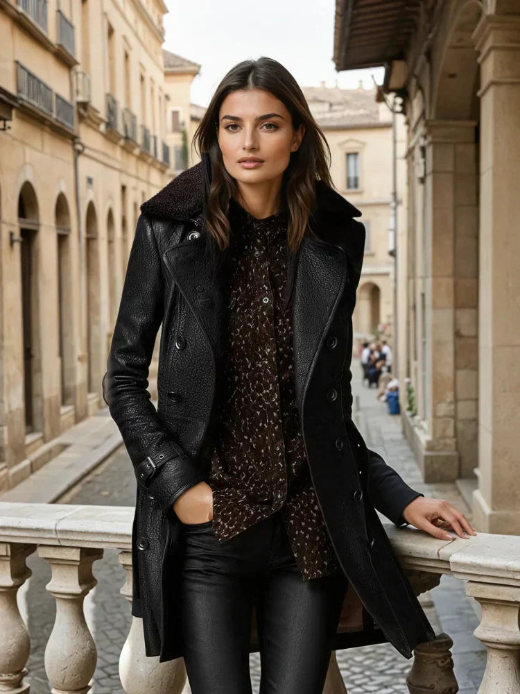 Adriana™ | Timeless Black Trench Coat